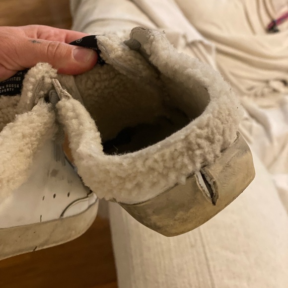 Women's Super-Star Sabot in white leather and shearling lining - Picture 3 of 7